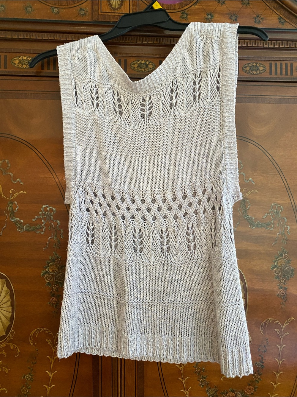 Vintage Cream Gray Knit Vest